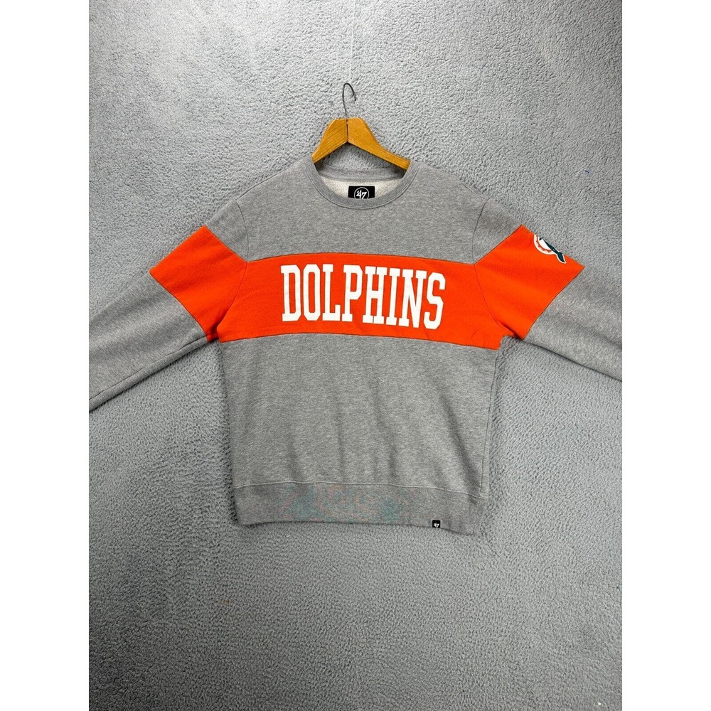 DOLPHINS Grey & Orange Crewneck Sweatshirt